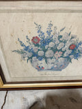Wooden Vintage Framed Print of Flowers