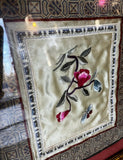 Hand Embroidered Vintage Asian Style Silk Artwork, Framed