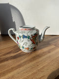 Asian Ceramic Floral Teapot with Butterfly Accents