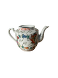 Asian Ceramic Floral Teapot with Butterfly Accents