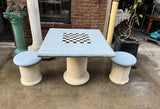 Stone Outdoor Chess Table With Matching Stools