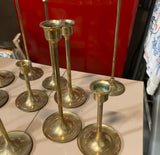 1950s Brass Tapered Tulip Candle Holders