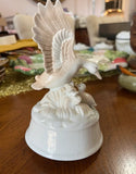 Vintage Ceramic White Duck and Duckling Music Box- Condition Issues