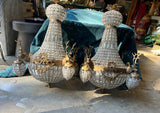 Pair of Gold Deer Head Hollywood Regency Chandeliers