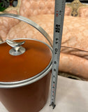 Burnt Orange Colored Ice Bucket With Silver Accents
