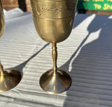 Pair of Brass Jewish Cups