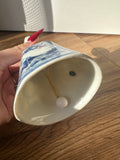 Small Vintage Blue and White Asian Ceramic Bell