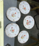 Collection of Saxonia German Floral Plates- Set of 5