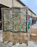 Vintage Asian Style Screen With Bird and Foliage Details