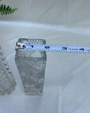 Pair of Etched Glass Tall Skinny Vases