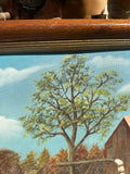 Watermill and House Waterside Landscape Painting, Signed by the Artist, Framed
