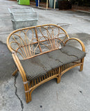 Albini Style Bamboo Settee With Polka Dot Cushion