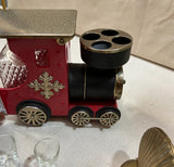 Vintage Train Bottle and Shot Glass Holder- Set of 6