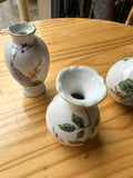 Collection of Small Ceramic Floral Vases- Set of 3