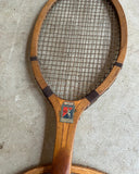 Vintage Collection of Miscellaneous Tennis Rackets With Guard and Hand Knit Cover