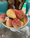 Vintage Ceramic Fruit Bowl With Peaches