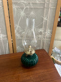 Small Vintage Green Base Oil Lamp