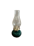 Small Vintage Green Base Oil Lamp