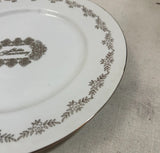 White Ceramic "Golden Anniversary" Plate With Gold Accents