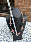 African Paper Beaded Pink Necklace