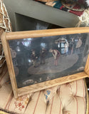 Vintage Needlepoint Golf Wooden Tray
