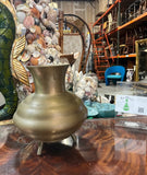 1950s South American Solid Brass Footed Minimalist Style Vase