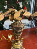 Vintage Gold Double Sided Table Lamp with Gold Leaf Details