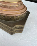 Creamed Colored Ceramic Lamp With Rose Details