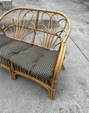 Albini Style Bamboo Settee With Polka Dot Cushion