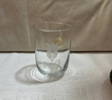 Simple Crystal Glass Cup With Floral Etched Details, Made in Turkey