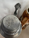 Antique Silver and Brass Coffee Stein Set