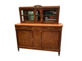 Mid-Century Wooden Hutch With Marble Top