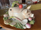 Fitz and Floyd French Market, Pig Tureen With Lid and Handle