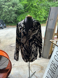 90's Black and White Abstract Faces Button Down Shirt