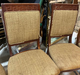 Collection of Wooden Greek Key Dining Chairs, Needs Reupholstery- Set of 5
