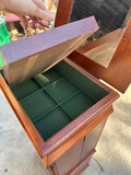 Wooden Jewelry Display Green Velvet Lining