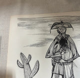 Pair of Brazilian Style Prints of House and Desert, Signed