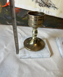 Pair of Brass Candle Holder With Marble Bottoms