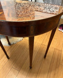 Demilune Glass Top Side Table