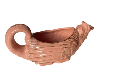 Lemon Gravy Pink Ceramic Boat