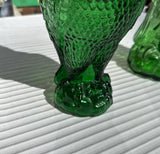 Pair of Green Glass Eagle Decanters