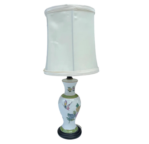 Small Ceramic Lamp With Butterfly Details
