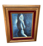 Beautiful Nude in Blue Hues Oil on Canvas