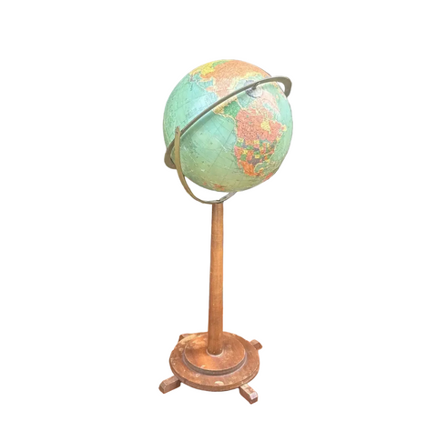 Streamlined Designed Wooden MCM Standing Globe