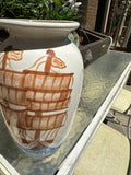 Ceramic Painted Vase With Pirate Ship Accents