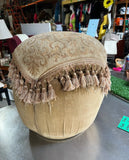 Vintage Pouf With Tassel Design, Extra Seating, Needs Upholstery