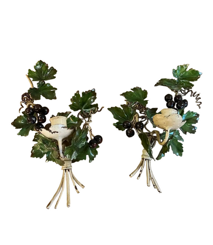 Pair of Italian Tole Candle Sconces