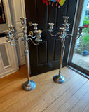 Pair of Oversized Vintage Silver Candelabras