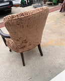 Vintage Leopard Print Cushioned Wooden Chair