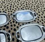 Collection of Miniature Silver Etched Serving Trays- Set of 6